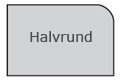 Halvrundad, granit